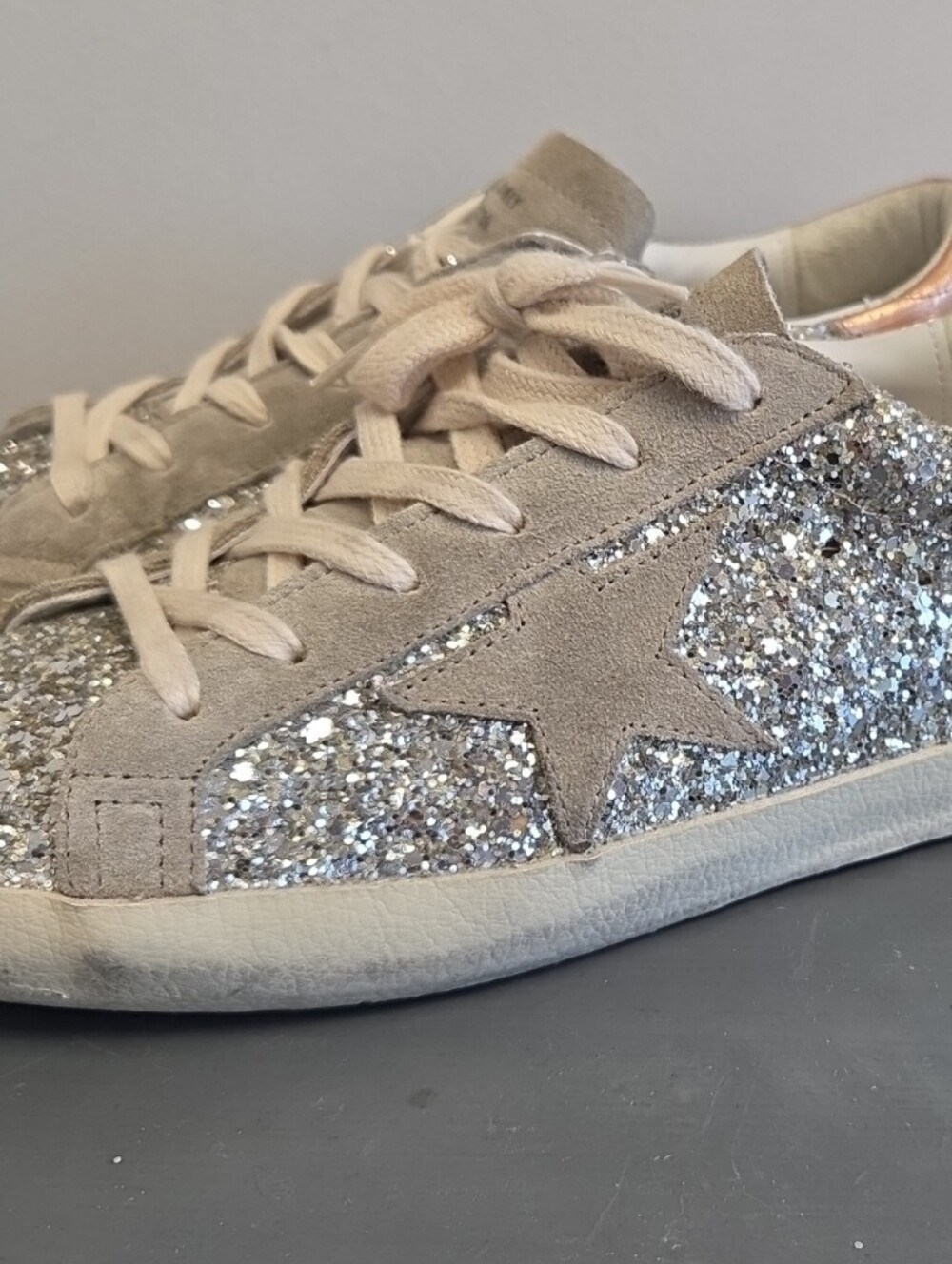 Golden Goose Superstar Suede Glitter Low Top Sneakers Women's 39